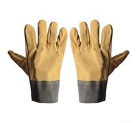 Guantes de soldadura industriales de cuero vacuno diseñados para soportar la exposición repetida a chispas de calor y contacto abrasivo durante la soldadura