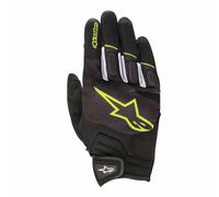 Guantes De Tela Para Moto Alpinestars Atom Negro Amarillo Fluo Talla M