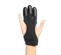 Guantes de Tiro con Arco de 3 Dedos, Tres Dedos para Caza, Guante Protector, Guantes de Protección de Tiro con Arco para Arcos Recurvos, Protección Antideslizante con Arco, Ajustables, Negro, 1 Pieza