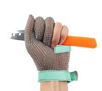 Guantes de Trabajo Anticorte Guantes resistentes a cortes de metal de 3 dedos, guantes de trabajo de seguridad for carnicero de chef de grado alimenticio, mano izquierda y mano derecha universales