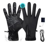 Guantes de trabajo con calefacción, guantes de invierno sin dedos, color negro, transpirables, de larga duración, guantes calefactables eléctricos recargables, ideales para el trabajo, esquí