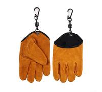 Guantes de trabajo de cuero vacuno con costuras reforzadas ignífugas para soldar, asar y trabajos industriales (naranja)