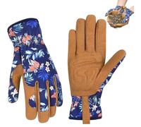 Guantes de trabajo de desmalezado de jardinería para mujer, guante de cuero Guante de cuero Guantes de trabajo de jardinería de alta definición para mujeres Probas de espinas No hay puñalada para cav