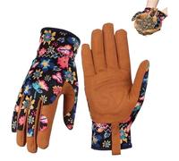 Guantes de trabajo de desmalezado de jardinería para mujer, guante de cuero Guante de jardín de cuero Guantes de trabajo de jardinería de alta definición para mujeres PROLACIÓN DE PHORN SIN PUNTA PAR