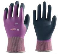 Guantes de trabajo gruesos Guantes de látex resistentes a pinchazos Guantes de pesca al aire libre con forro polar cálido para deportes de invierno senderismo y esquí Color naranja par (púrpura)