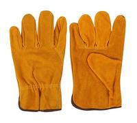 Guantes De Trabajo, Guantes De Trabajo De Utilidad Guantes De Cuero De Vaca Resistentes Al Calor Guantes De Trabajo Protectores para Conductor Soldador Amarillo