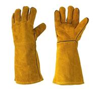 Guantes de Trabajos de soldadura ignífugos de piel de vaca, Protector de soldadura de Metal a prueba de calor, guantes amarillos, herramientas de soldadura