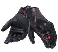 Dainese - Karakum Ergo-Tek Magic Connection Gloves, Guantes Moto Verano, Guantes Hombre Tejido Ventilado y Elástico, Palma Cuero, Protectores Nudillos, Negro/Negro, XXL