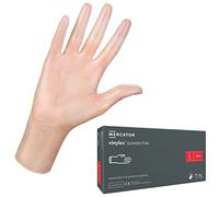 Guantes de vinilo MERCATOR SIMPLE VINYL, guantes protectores simples sin talco, guantes azules desechables para bricolaje y bricolaje, Tamaño:L - 100 piezas