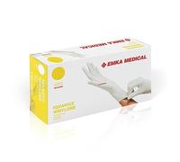 Guantes de vinilo | sin polvo | blanco | reforzado | resistente | guantes desechables | guantes de diagnóstico médico | cocina | para taller | paquete de 100 piezas (L)