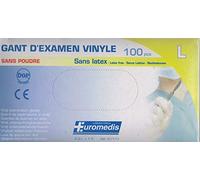 Guantes de vinilo sin polvo, sin látex, talla M