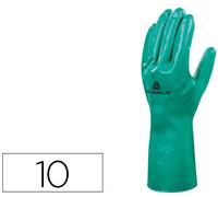 Guantes Deltraplus En Caucho Nitrilo Forrado En Algodón Color Verde Talla 10 - DELTAPLUS