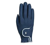 Roeckl Guantes de Equitación "Lona", Azul Marino/Plateado - 6 Roeckl