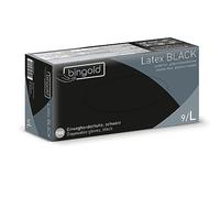 Guantes desechables de látex BLACK sin polvo, talla L, paquete de 100 unidades