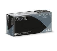 Guantes desechables de látex BLACK sin polvo, talla M, paquete de 100 unidades