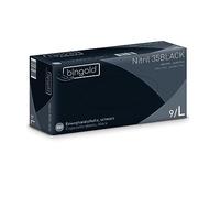 Guantes desechables de nitrilo 35BLACK, guantes de nitrilo de color negro, talla L, paquete de 100 unidades