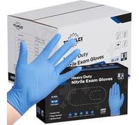 Guantes desechables de nitrilo, 6 mil, guantes desechables resistentes, tamaño grande, sin polvo, azul, guantes de cocina, guantes mecánicos, guantes sin látex, guantes de goma seguros para alimentos para preparación de alimentos, caja de 1000 unidades