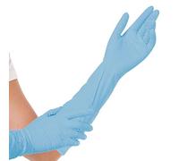 Guantes desechables de nitrilo de primera calidad, guantes de protección desechables, sin polvo, extralargos 40 cm, sin látex