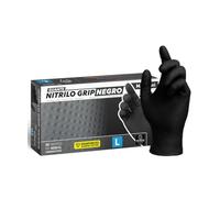 Guantes Desechables de Nitrilo Diamantados (Sin Latex y de Doble Grosor) - Guante Para Mecánica - Nitrile Gloves - Guantes Nitrilo - Guantes Trabajo Hombre - Luvas Descartaveis (50, Negro, L)