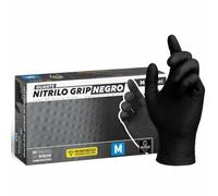 Guantes Desechables de Nitrilo Diamantados (Sin Latex y de Doble Grosor) - Guante Para Mecánica - Nitrile Gloves - Guantes Nitrilo - Guantes Trabajo Hombre - Luvas Descartaveis (50, Negro, M)