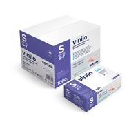 Guantes desechables transparentes de Vinilo Talla P 100 piezas de confort fino, Sin látex, Sin polvo, Alimentos seguros para el servicio de alimentos, Limpieza, Lavado de platos