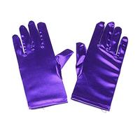 Guantes elásticos de satén de longitud de muñeca para mujer