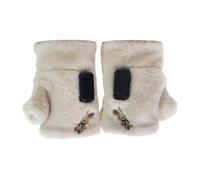 Guantes eléctricos calefactados - Guantes cálidos de invierno de 16 x 15 cm, calentadores de manos eléctricos sin dedos, 3 modos ajustables de forro polar con batería de larga duración y carga USB