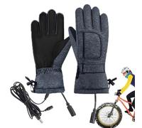 Guantes eléctricos,Guantes de ciclismo calentados USB a prueba de viento | Impermeable para suministros de invierno Esquí Montañismo Ciclismo Senderismo Camping Clima frío Deportes al aire libre A