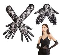 Guantes Elegantes en Estilo Steampunk - Guantes Freddy Krueger y Cruella Devil, Guantes de Encaje Negro Sin Dedos para Mujer, Ideales para Halloween y Disfraces