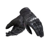 Guantes en la Piel Bicicleta Dainese Racing 4 Corto Negro Protecciones Carbono