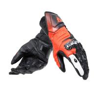 Guantes En Piel Bicicleta DAINESE Racing 4 Largo Rojo Fluo Protecciones Carbono