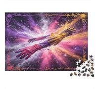 Guantes Espaciales Coloridos Puzzle de 1000 Piezas Puzzle para Adultos Papel Diseño Galaxia Psicodélica Juego de Puzzle 1000 Piezas Relax Hogar Regalo 52x38cm/1000pcs