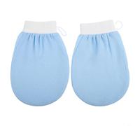 Guantes exfoliantes, 1/2 manoplas marroquíes de Hammam, guante de ducha de baño, toalla exfoliante corporal para limpieza de spa y ducha (2 piezas azules)