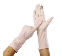 Guantes finos de algodón con estampado de ancla de puntos para mujer, longitud media, protección solar, antideslizantes, para pantalla táctil, Pnnrk, Talla única