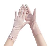 Guantes finos de algodón con estampado de ancla de puntos para mujer, longitud media, protección solar, antideslizantes, para pantalla táctil, 17 unidades, Talla única