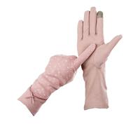 Guantes finos de algodón con estampado de ancla de puntos para mujer, longitud media, protección solar, antideslizantes, para pantalla táctil, Pnnrk profundo, Talla única