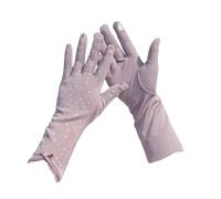 Guantes finos de algodón con estampado de ancla de puntos para mujer, longitud media, protección solar, antideslizantes, para pantalla táctil, 17 morado, Talla única