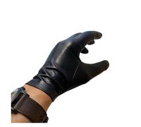 Guantes finos de cuero suave for hombre, compatibles con pantalla táctil, ajustados, cálidos, elegantes y a la moda for conducir en invierno(25018Black silk,N-1pcs)