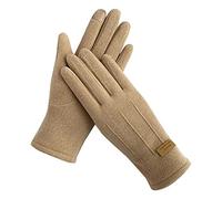 Guantes finos para mujer, para otoño e invierno, para mantener la pantalla caliente, ciclismo, conducción, moda, elegante, marca de letra, resistente al viento, guantes de esquí para hombre (caqui