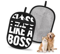 Guantes Floss Like a Boss para eliminar el pelo de las mascotas: manoplas de goma suave para el aseo de perros y gatos, de pelo corto o largo, para masajes y baños, muebles, sofás y alfombras (par).