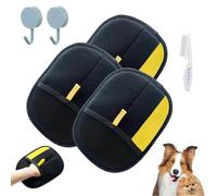 Guantes Fora eliminación de Pelo de Mascotas, 3 Piezas, Guantes electrostáticos Fora Quitar Pelo de Gato y Perro, Guantes de Aseo Fora eliminación de Pelo de Mascotas con Cepillo y Gancho
