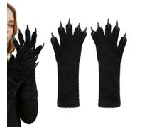 Guantes Garras Traje 1 Par De Decoración De Miedo Fácil De Llevar, Negro , Se référer au descriptif