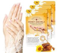 Guantes Hidratantes Para Manos, 3 Pares de Máscara de Mano Hidratante Exfoliante de Leche de Miel con Suero y Vitaminas, Colágeno, Blanqueamiento y Antienvejecimiento, Reparación de Piel áspera