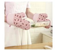Guantes Horno Guantes for Horno microondas, Guantes ignífugos y Antideslizantes, con Aislamiento térmico, Herramienta for cocinar Hornear, for Asar a la Parrilla Barbacoa(Pink)
