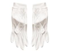 Guantes Humectantes de Seda para Manos, Uso Nocturno, Blanco | Lavables a Mano Máquina, Ultra Finos, para Crema y Loción Hidratante, Uso Diario