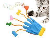 Guantes interactivos para Gatos, Guantes interactivos para Gatos, Juguetes de Peluche para Gatos, Juguetes para Gatos de 5 Dedos con Campana, Juguetes para Gatitos, Guantes de Felpa, para Gatos,