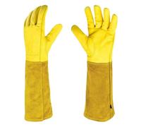 Guantes Jardineria 1 par de guantes largos poda rosas a prueba espinas con protección for el antebrazo, jardinería cuero, manoplas trabajo(L)