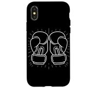 Guantes Kickboxing Una Línea Dibujo Artista Marcial Carcasa para iPhone X/XS