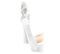 Guantes largos de noche de estilo de los años 20 Guantes de codo blanco negro Guantes de baile de novia Guantes de disfraces de mujer sexy Guantes de ópera de baile de fin de curso, blanco