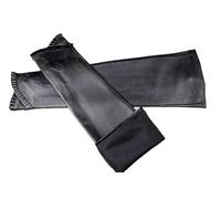 Guantes largos de piel de oveja auténtica para mujer, longitud al codo, forro polar grueso, cálidos para invierno, Forro fino de rayón, 8 12